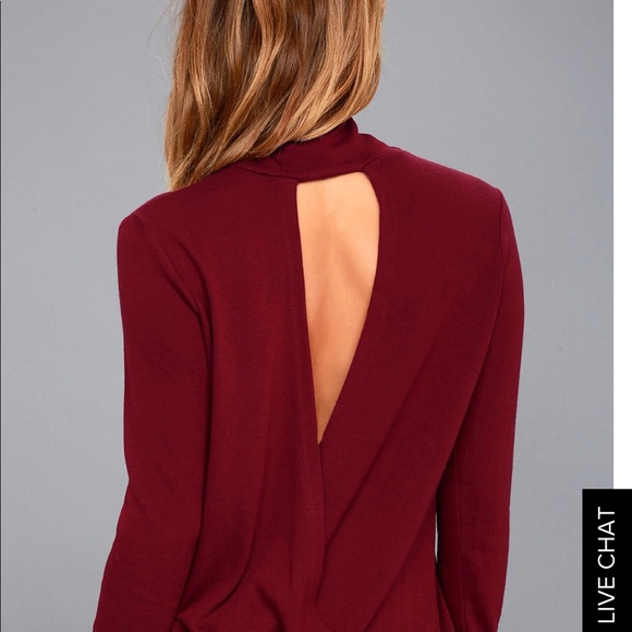 BACKLESS MOCK NECK SWEATER TOP - Picture 3 of 3